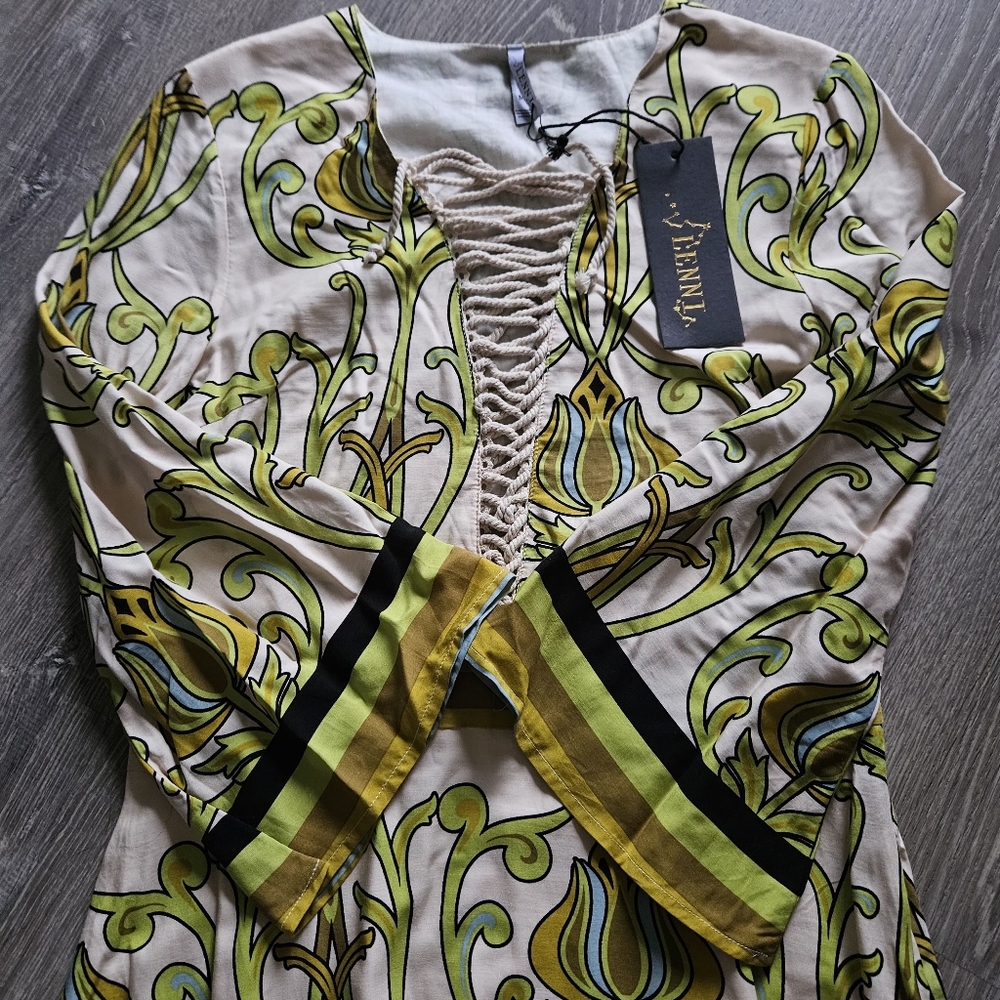 ​NWT Lenni the Label "L'Aurore" Dress Art Nouveau Whimsigoth Bell Sleeve Size M - Picture 5 of 8